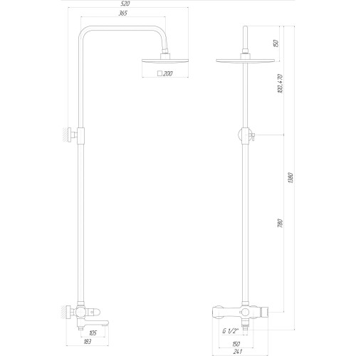 Душевая система Globus Lux LAZER D080200