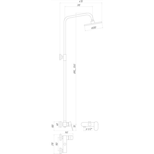 Душевая система Globus Lux PRIZMA DS0011